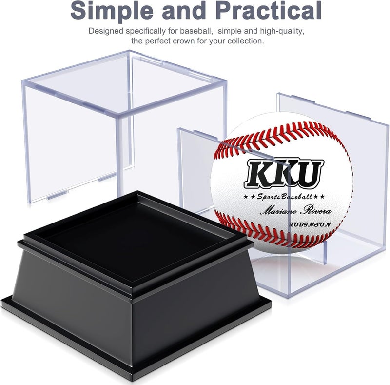 KKU Baseball Display Case 2 Pack, Baseball Holder for Ball Display Cube Box, UV Protected Acrylic Baseball Storage Official Size Box, Memorabilia Display Case for Baseball - Image 4